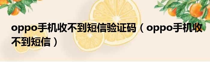 oppo手机收不到短信验证码（oppo手机收不到短信）