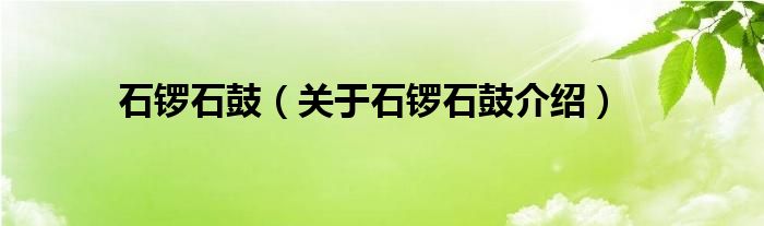  石锣石鼓（关于石锣石鼓介绍）