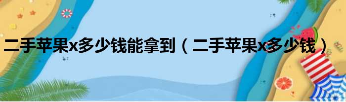 二手苹果x多少钱能拿到（二手苹果x多少钱）