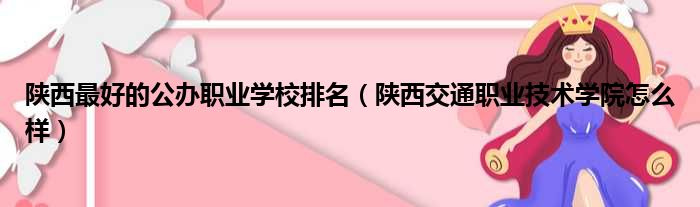 陕西最好的公办职业学校排名（陕西交通职业技术学院怎么样）