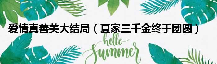 爱情真善美大结局（夏家三千金终于团圆）