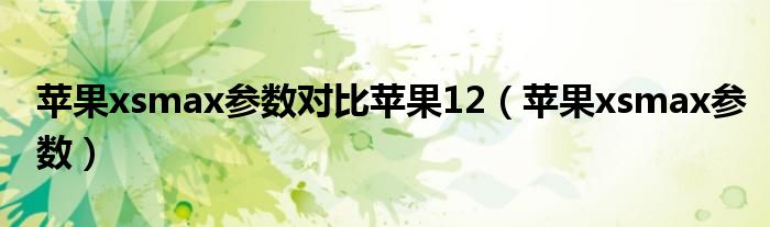 苹果xsmax参数对比苹果12（苹果xsmax参数）