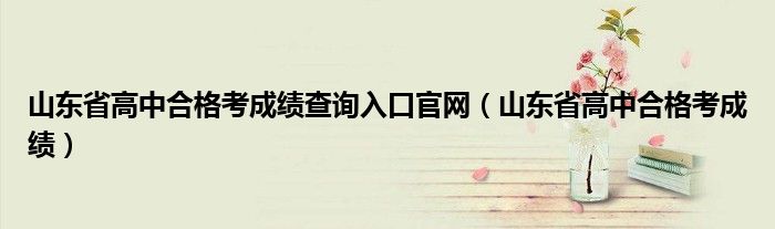 山东省高中合格考成绩查询入口官网（山东省高中合格考成绩）