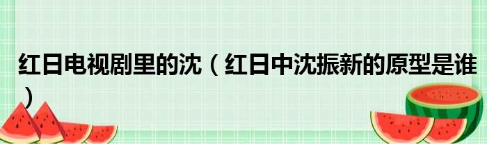 红日电视剧里的沈（红日中沈振新的原型是谁）