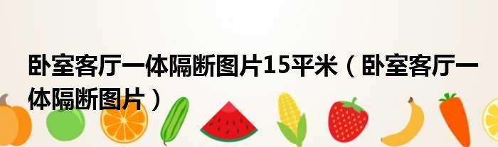 卧室客厅一体隔断图片15平米（卧室客厅一体隔断图片）