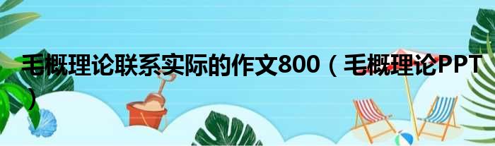 毛概理论联系实际的作文800（毛概理论PPT）