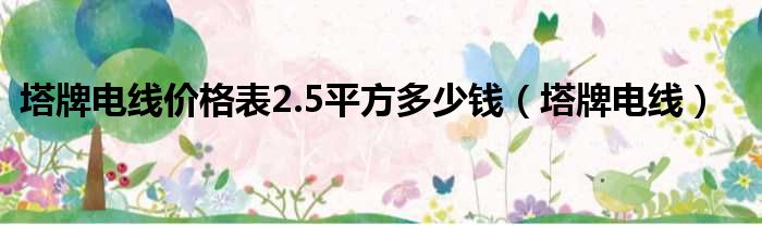 塔牌电线价格表2.5平方多少钱（塔牌电线）