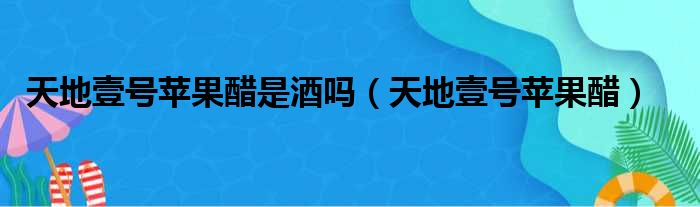 天地壹号苹果醋是酒吗（天地壹号苹果醋）