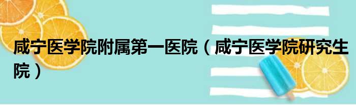 咸宁医学院附属第一医院（咸宁医学院研究生院）