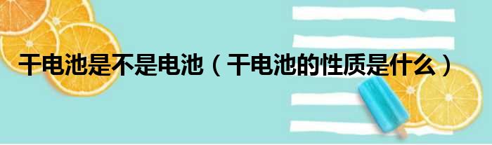 干电池是不是电池（干电池的性质是什么）