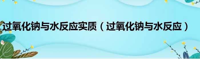 过氧化钠与水反应实质（过氧化钠与水反应）