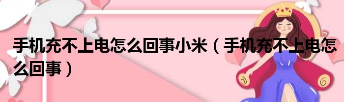 手机充不上电怎么回事小米（手机充不上电怎么回事）