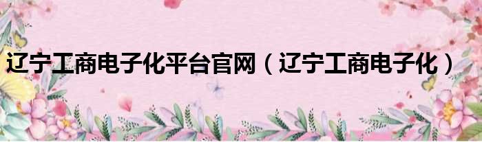 辽宁工商电子化平台官网（辽宁工商电子化）