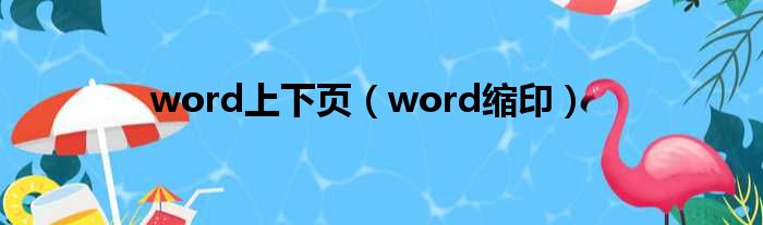 word上下页（word缩印）