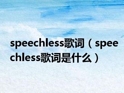 speechless歌词（speechless歌词是什么）