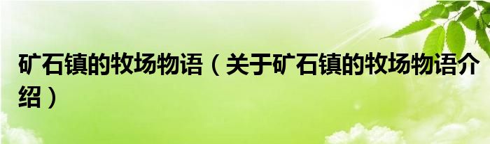  矿石镇的牧场物语（关于矿石镇的牧场物语介绍）