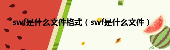 swf是什么文件格式（swf是什么文件）