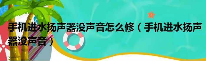 手机进水扬声器没声音怎么修（手机进水扬声器没声音）