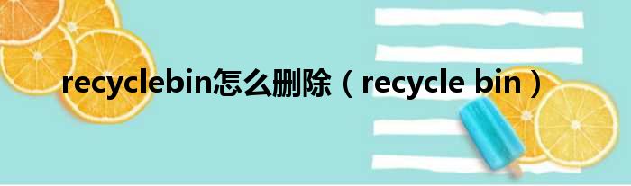 recyclebin怎么删除（recycle bin）