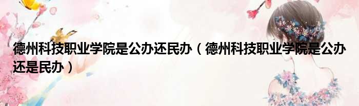 德州科技职业学院是公办还民办（德州科技职业学院是公办还是民办）