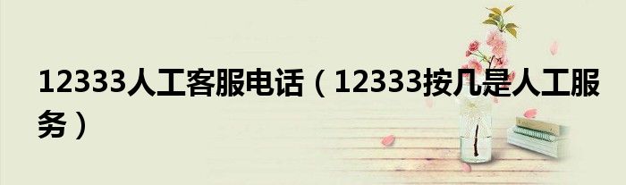 12333人工客服电话（12333按几是人工服务）