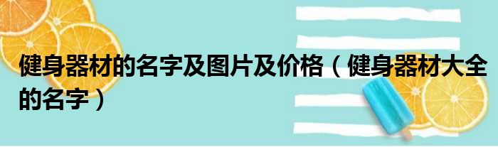 健身器材的名字及图片及价格（健身器材大全的名字）