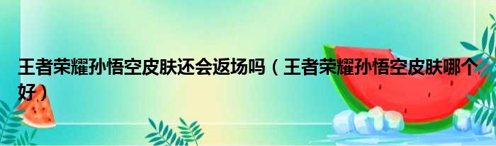 王者荣耀孙悟空皮肤还会返场吗（王者荣耀孙悟空皮肤哪个好）