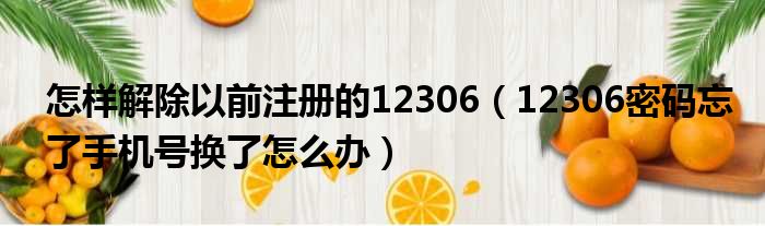 怎样解除以前注册的12306（12306密码忘了手机号换了怎么办）