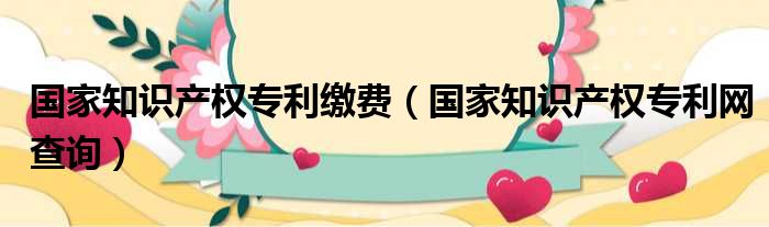 国家知识产权专利缴费（国家知识产权专利网查询）