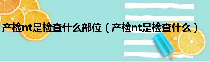 产检nt是检查什么部位（产检nt是检查什么）