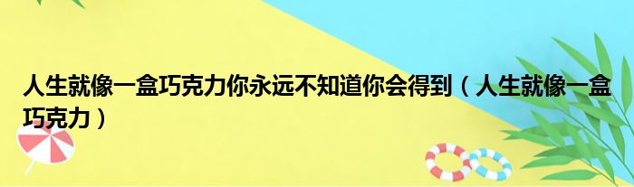 人生就像一盒巧克力你永远不知道你会得到（人生就像一盒巧克力）