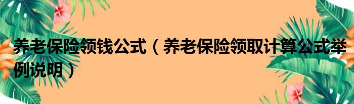 养老保险领钱公式（养老保险领取计算公式举例说明）