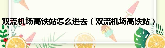 双流机场高铁站怎么进去（双流机场高铁站）