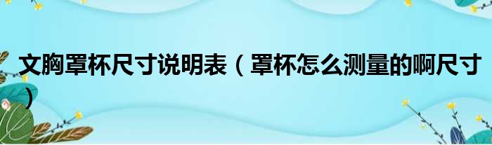 文胸罩杯尺寸说明表（罩杯怎么测量的啊尺寸）