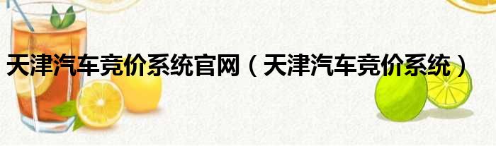 天津汽车竞价系统官网（天津汽车竞价系统）