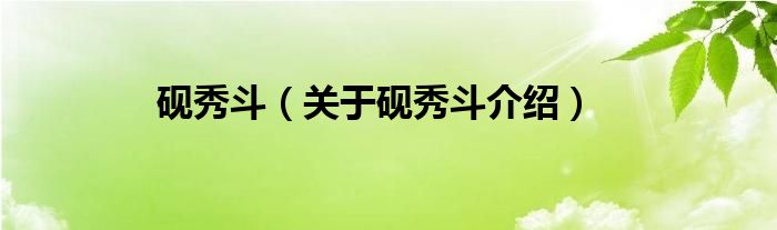  砚秀斗（关于砚秀斗介绍）