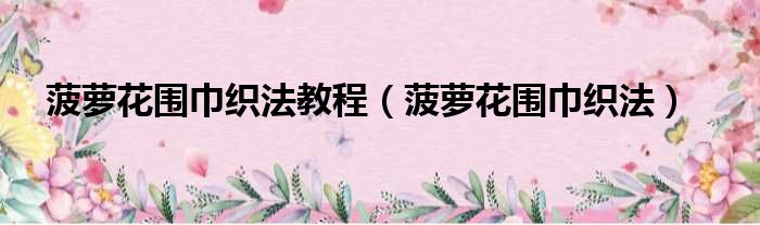 菠萝花围巾织法教程（菠萝花围巾织法）