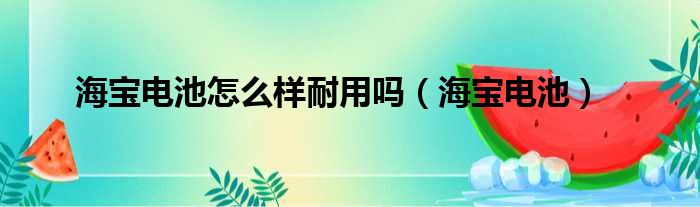 海宝电池怎么样耐用吗（海宝电池）