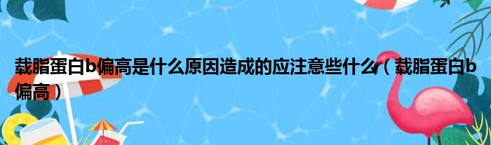 载脂蛋白b偏高是什么原因造成的应注意些什么（载脂蛋白b偏高）