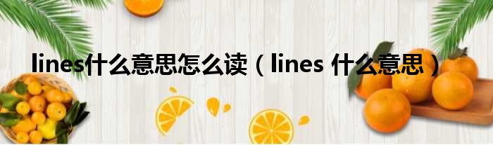 lines什么意思怎么读（lines 什么意思）