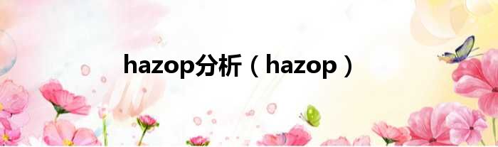 hazop分析（hazop）