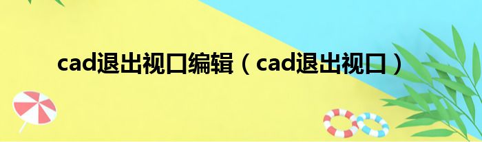 cad退出视口编辑（cad退出视口）