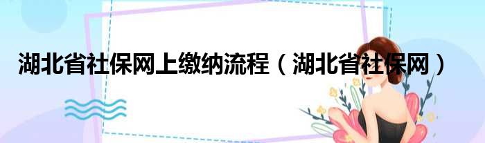 湖北省社保网上缴纳流程（湖北省社保网）