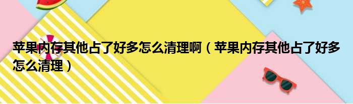 苹果内存其他占了好多怎么清理啊（苹果内存其他占了好多怎么清理）