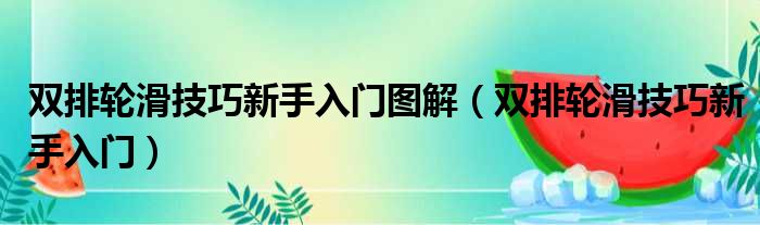 双排轮滑技巧新手入门图解（双排轮滑技巧新手入门）