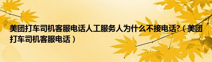 美团打车司机客服电话人工服务人为什么不接电话 （美团打车司机客服电话）