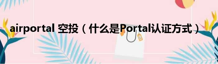 airportal 空投（什么是Portal认证方式）