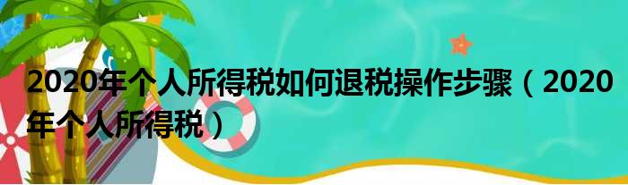 2020年个人所得税如何退税操作步骤（2020年个人所得税）