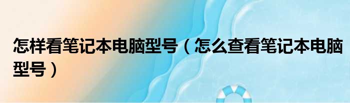 怎样看笔记本电脑型号（怎么查看笔记本电脑型号）