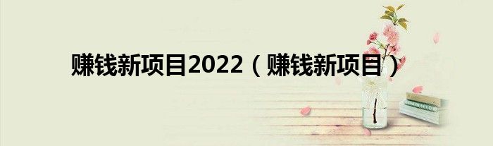 赚钱新项目2022（赚钱新项目）